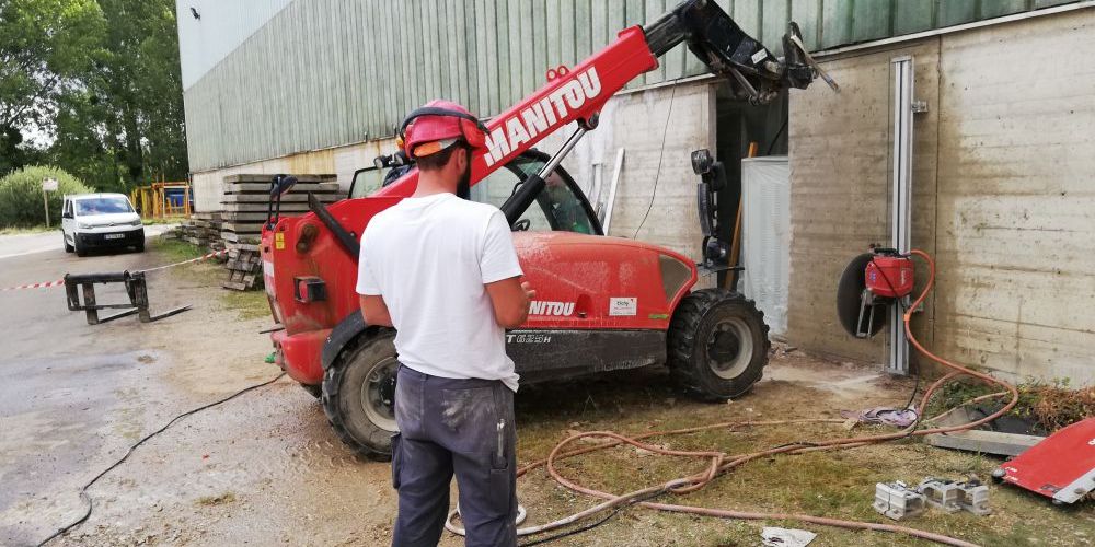 Sciage béton armé avec scie murale HILTI